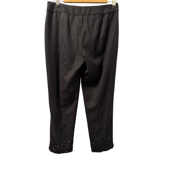 Talbots Petites Black Wool Embellished Hem Lines Women Size 4P Pants. - Picture 6 of 12